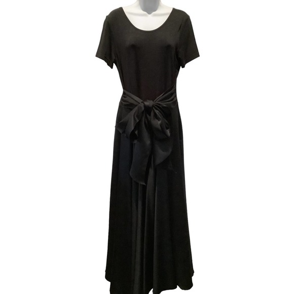 CDC EVENING CAREN DESIREE COMPANY BLACK SATIN FORMAL GOWN 10 - Picture 8 of 11